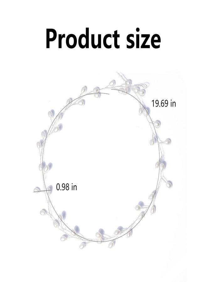 KGCGJVB Wedding Hair Vines Pearl Bridal Headband Delicate Headpiece for Bride Women Headbands Bands Hairstyles Accessories Vine Silver - Image 2